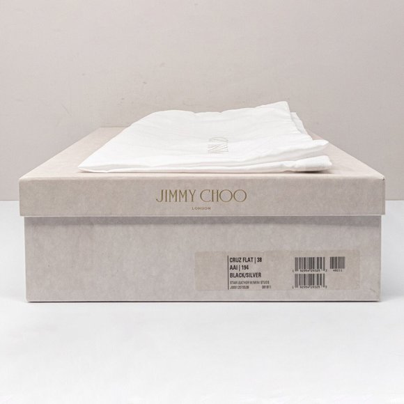 Jimmy Choo Cruz Flat Star Studded Black Leather Boot Size 38 EU (8 US) - Picture 7 of 8